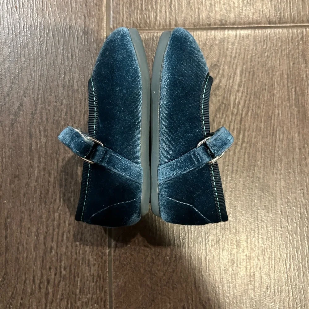 Kids Velvet Mary Jane Dress Shoes - Teal
